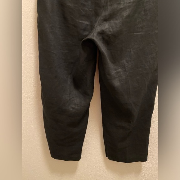 Eileen Fisher Black 100% Organic Linen Lightweight Cropped Pant Size PP - Picture 9 of 9